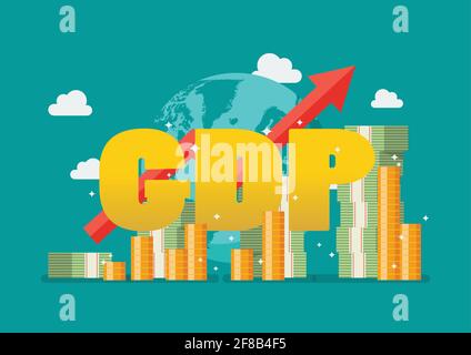Gross domestic product National earning profit measurement. Economic growth concept. Vector illustration Stock Vector