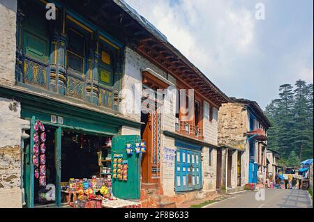 25 sep 2009 Small General shope at Vintage Old House outside Jageshwar Temple Complex Almoda Uttarakhand India Stock Photo