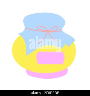 Honey flat jar vector. Apiary vector symbol.  Stock Vector