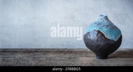 Handmade ceramics in the style of wabi sabi. Stock Photo