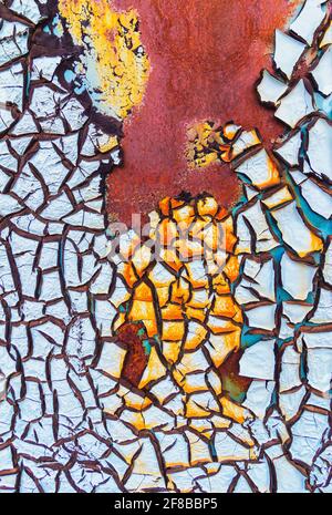 Abstract background of textured blue cracked wall. Stock Photo