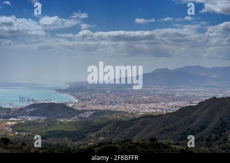 views of the beautiful city of Malaga on the Costa del Sol of Andalusia, Spain Stock Photo