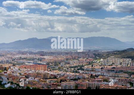 views of the beautiful city of Malaga on the Costa del Sol of Andalusia, Spain Stock Photo