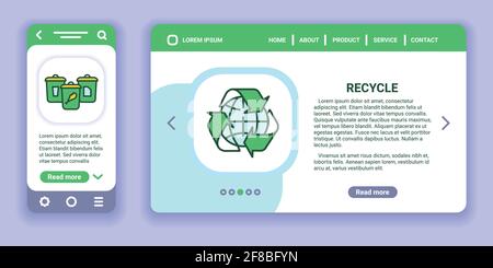 Recycle web banner and mobile app kit. Health care. Outline vector illustration Stock Vector
