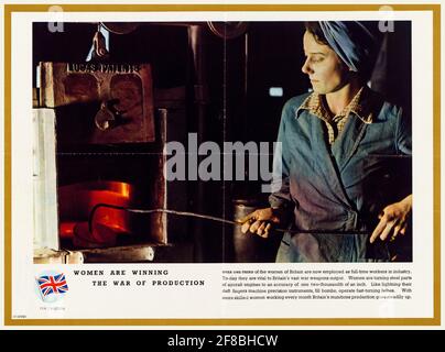British, WW2 war work poster, Women winning the war of production, 1942-1945 Stock Photo