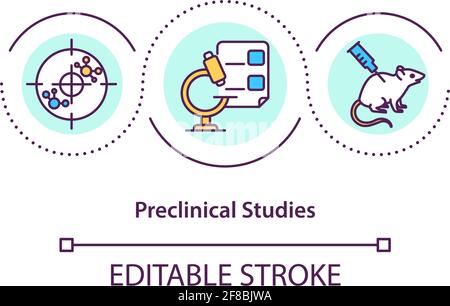Preclinical studies concept icon Stock Vector