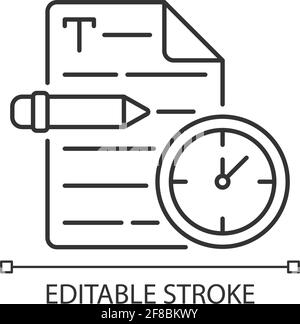 Urgent copywriting linear icon Stock Vector