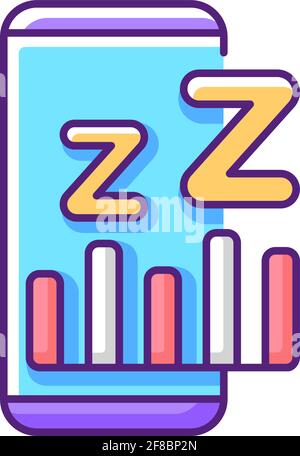 Sleep phase app RGB color icon Stock Vector