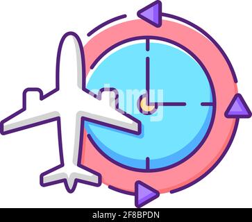 Jet lag RGB color icon Stock Vector