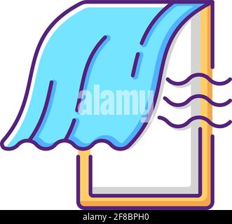 Airing bedroom RGB color icon Stock Vector