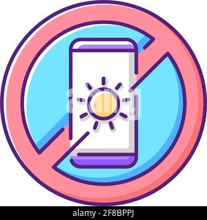 No devices RGB color icon Stock Vector