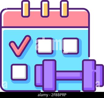 Regular exercise RGB color icon Stock Vector