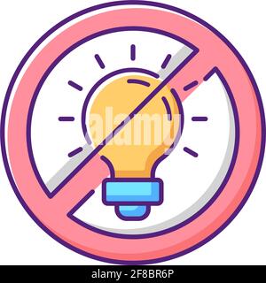 No bright light RGB color icon Stock Vector