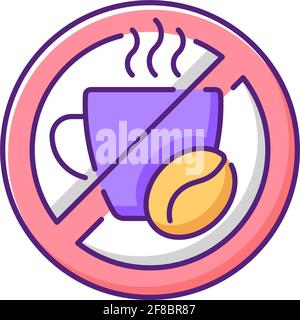 No caffeine RGB color icon Stock Vector