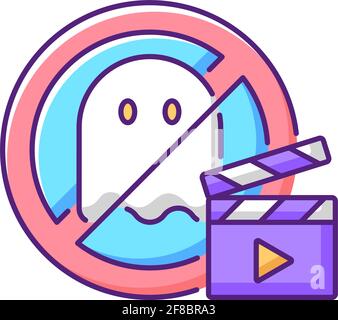 No horror movies RGB color icon Stock Vector