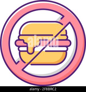 No junk food RGB color icon Stock Vector
