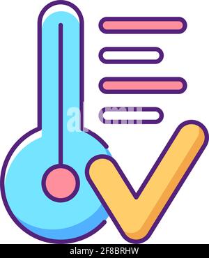 Comfortable room temperature RGB color icon Stock Vector