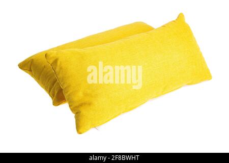 yellow pillow isolated on white background Stock Photo