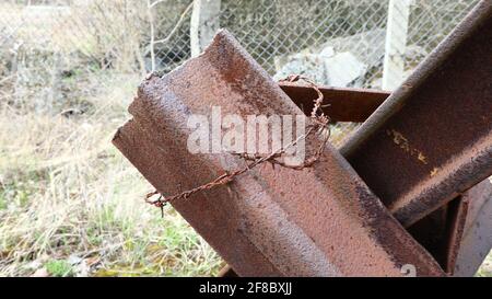 alte Panzersperre Panzersperren in Görlitz entdeckt am 10.4.2021 Stock Photo