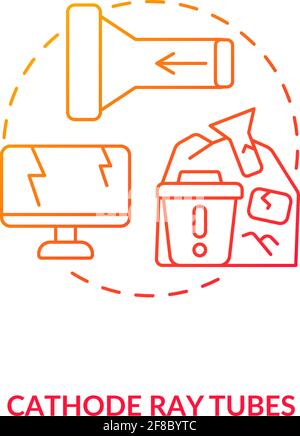 Cathode ray tubes concept icon Stock Vector