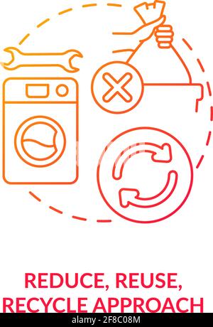 Reduce, reuse, recycle approach concept icon Stock Vector