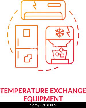 Temperature exchange equipment concept icon Stock Vector