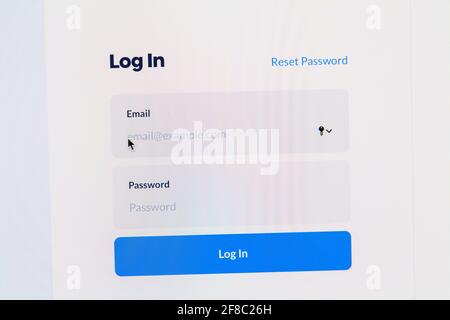 Account login page with simple log in form of privacy.com on computer screen Stock Photo