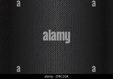 Luxury black metal gradient background with distressed fabric, textile texture. Vector illustration Stock Vector