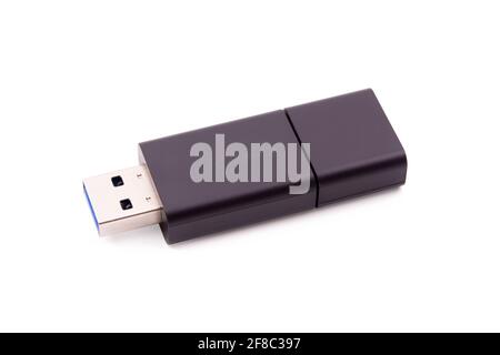 Flash Drive, Thumb drive isolated on white background with clipping path Stock Photo