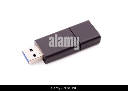 Flash Drive, Thumb drive isolated on white background with clipping path Stock Photo