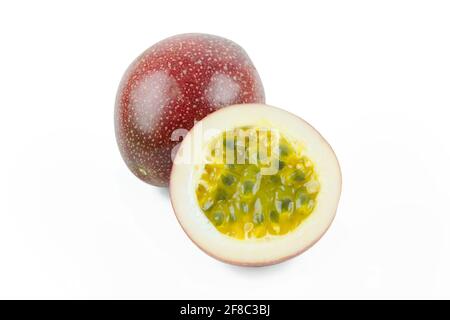 Passion fruit isolated on white background with clipping path Stock Photo