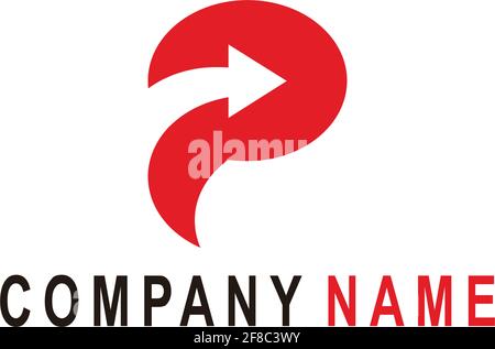 abstract letter P arrow direction logo icon vector concept graphic design Stock Vector