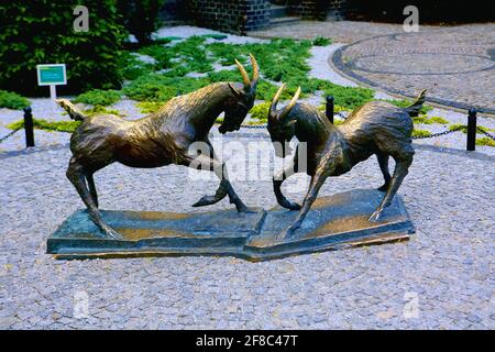 Poland, Poznan, goats figure, Great Poland voivodeship. Stock Photo