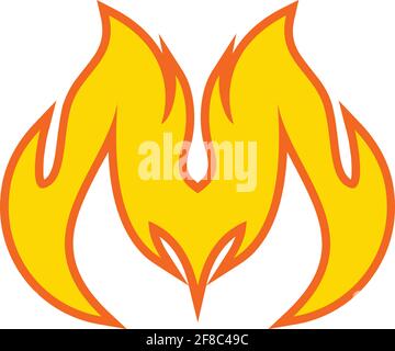 abstract fire letter M logo icon vector concept graphic design Stock Vector