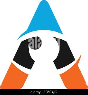 letter A eye logo icon vector concept graphic design Stock Vector