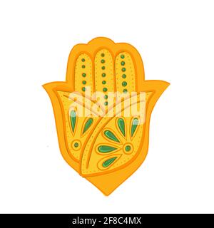 Indian symbol Hamsa hand religion belief vector  Stock Vector