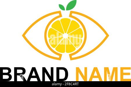 lemon abstract eye logo icon vector concept graphic design Stock Vector