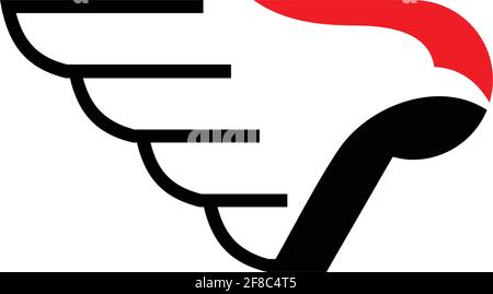 letter P eagle fly logo icon vector concept graphic design Stock Vector