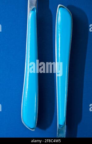 blue shapes on blue background Stock Photo