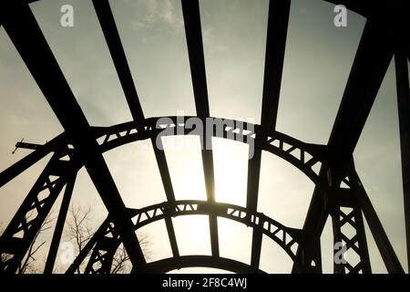 metal structure in silhouette, abstract minimalism geometric concept Stock Photo