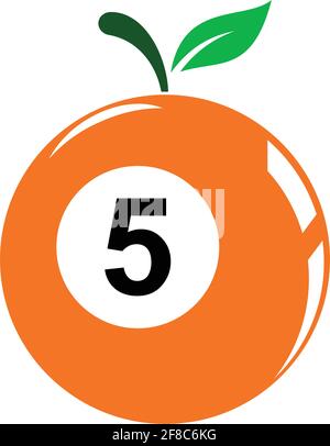 orange abstract billiard ball logo icon vector concept graphic design Stock Vector