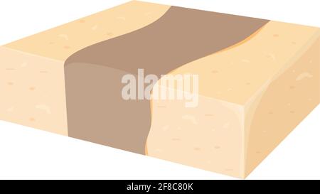 Natural handmade vector soap bar in cartoon flat style in trendy colours isolated on white background. Organic spa soap making. Vector illustration Stock Vector