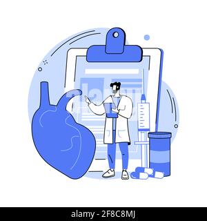 Heart disease treatment abstract concept vector illustration. Stock Vector