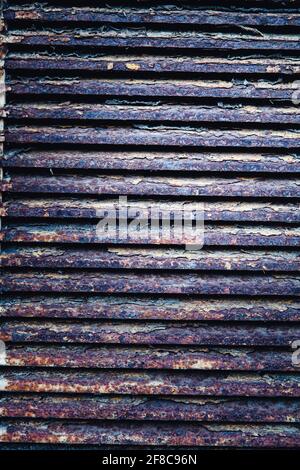 rusted, rough corrugated steel background Stock Photo