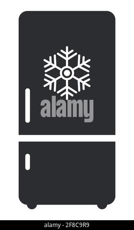 Freezer cold flat icon vector. Modern smart sign, solid pictogram isolated on white background . Stock Vector