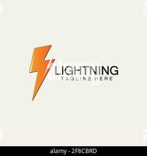 lightning thunder bolt electricity logo design template Stock Vector