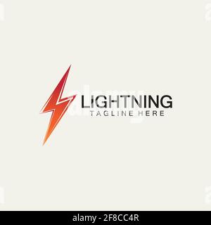 lightning thunder bolt electricity logo design template Stock Vector