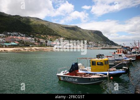 Colourful fishing boats in Hout Bay, Cape Town South Africa Stock Photo