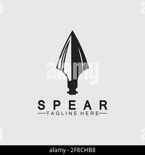 Spear logo icon vector illustration design.Head spear logo vintage illustration design vector Stock Vector