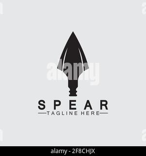 Spear logo icon vector illustration design.Head spear logo vintage illustration design vector Stock Vector